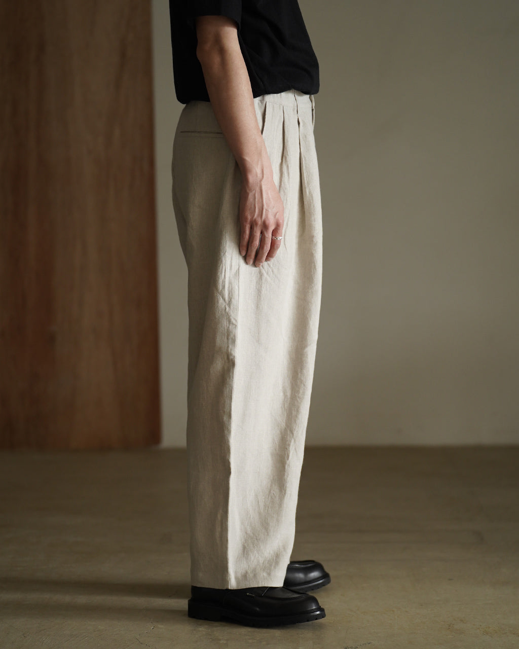 Linen wide tapard pants PT08262