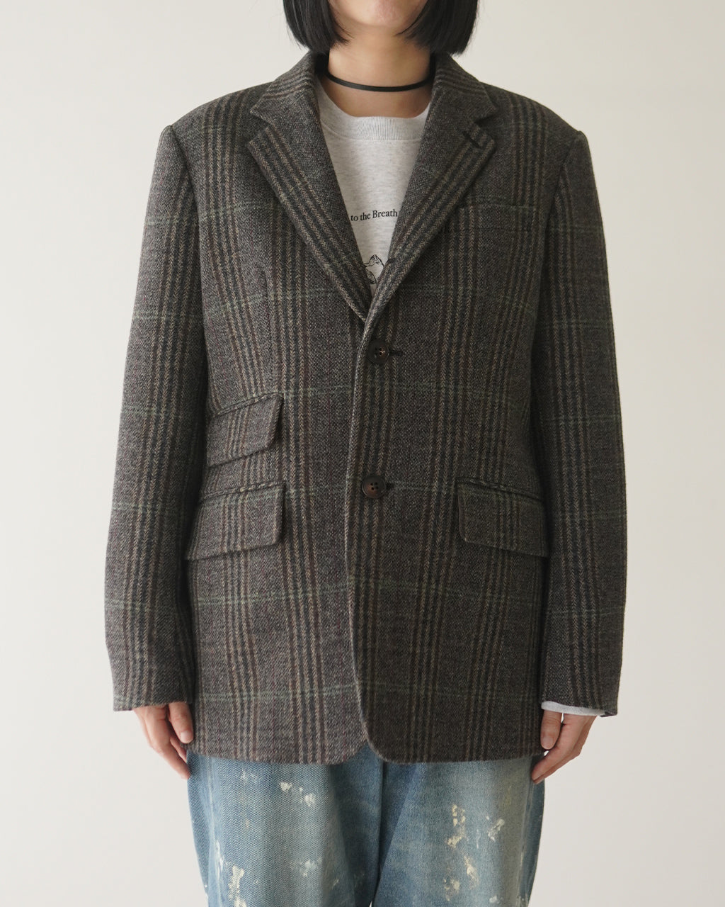 BRITISH WOOL CHECKED JACKET 26AMSJK02