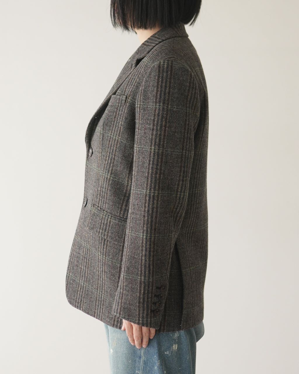 BRITISH WOOL CHECKED JACKET 26AMSJK02