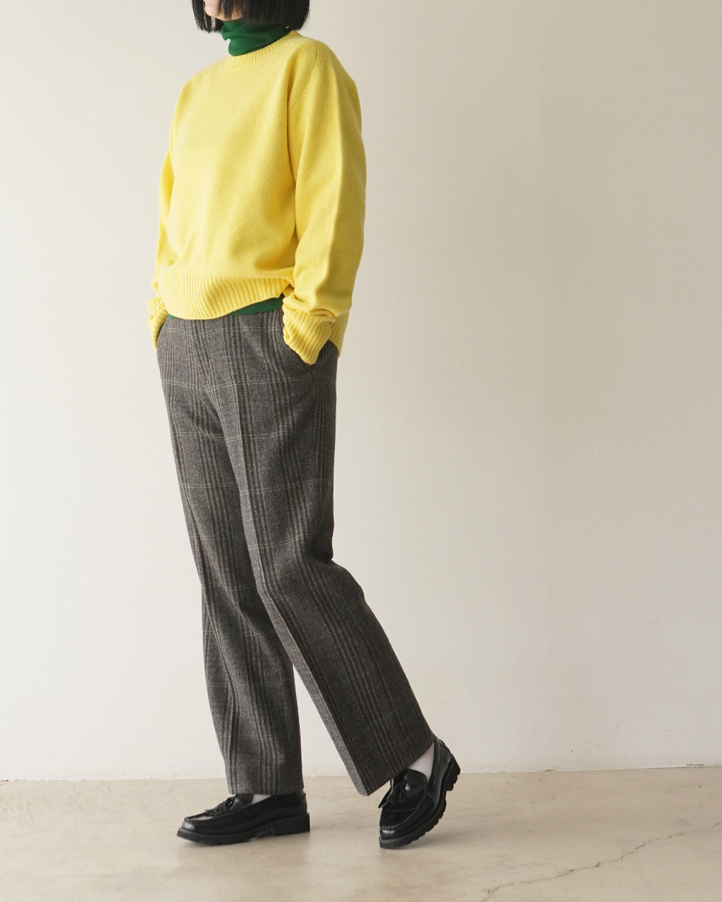 BRITISH WOOL CHECKED TROUSERS 26AMSPA03