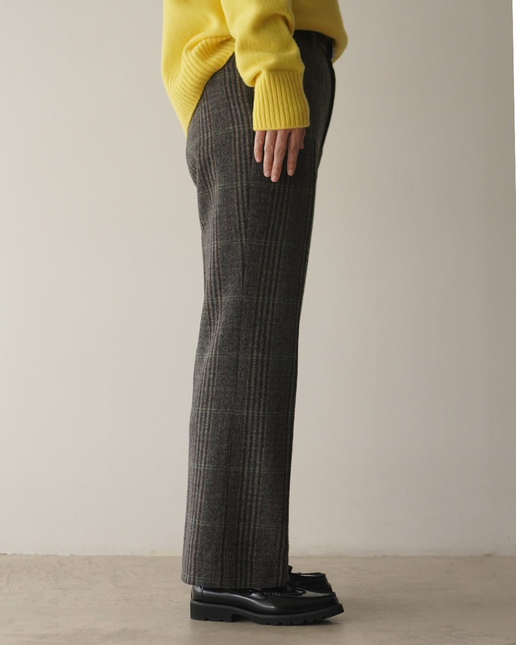 BRITISH WOOL CHECKED TROUSERS 26AMSPA03