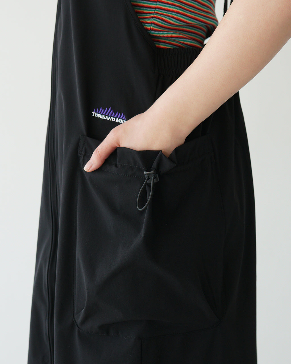 THOUSAND MILE サウザンドマイル サロペットワンピース FRONT ZIP SALOPETTE OP フロントジップ Iライン レイヤード 撥水 ストレッチ ドライタッチ UVカット 紫外線対策 TM251NP00062 【送料無料】
