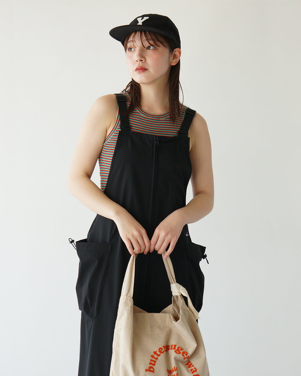 THOUSAND MILE サウザンドマイル サロペットワンピース FRONT ZIP SALOPETTE OP フロントジップ Iライン レイヤード 撥水 ストレッチ ドライタッチ UVカット 紫外線対策 TM251NP00062 【送料無料】