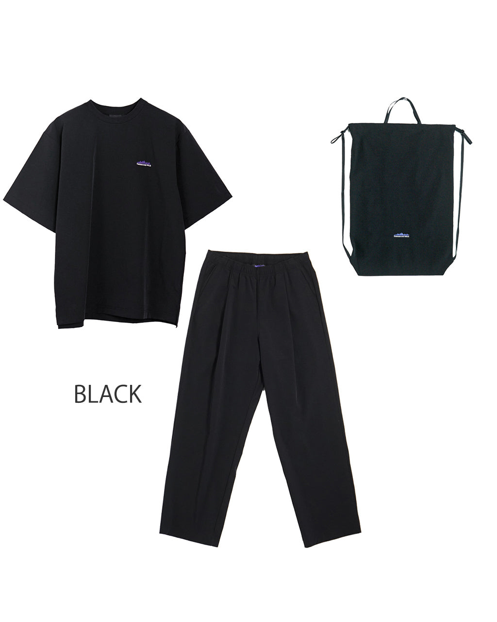 \早得24時間限定ポイント10倍/THOUSAND MILE サウザンドマイル 【3点セット】ショートスリーブTシャツ ロングパンツ セット SHORT SLEEVE T-SHIRT & LONG PANTS SET 半袖 バッグ ストレッチ UVカット TM251NP00011 【送料無料】
