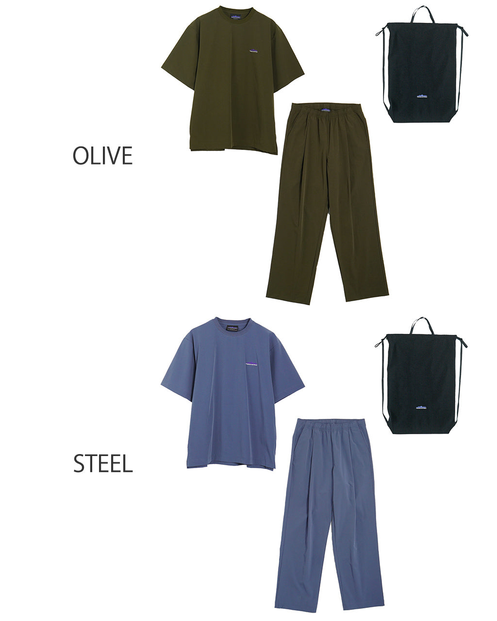 \早得24時間限定ポイント10倍/THOUSAND MILE サウザンドマイル 【3点セット】ショートスリーブTシャツ ロングパンツ セット SHORT SLEEVE T-SHIRT & LONG PANTS SET 半袖 バッグ ストレッチ UVカット TM251NP00011 【送料無料】