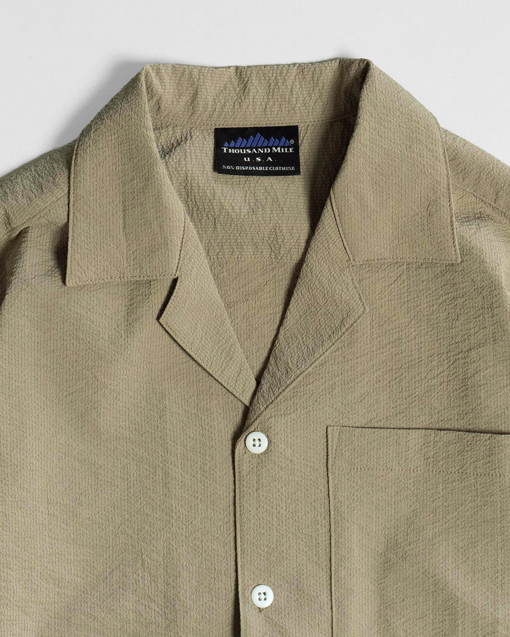 THOUSAND MILE サウザンドマイル ショートスリーブ シャツ SHORT SLEEVE SHIRT 半袖 オープンカラー スキッパー 羽織 衿つき ストレッチ 速乾 UVカット TM251SS00132