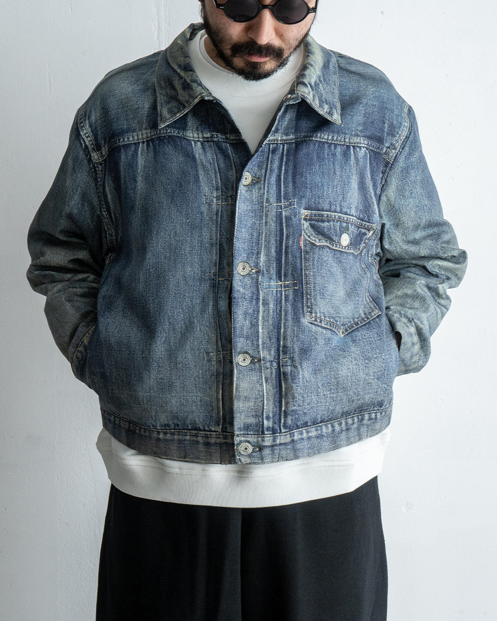 【SALE!40%OFF】トロンプルイユ デニムジャケット ジージャン Trompe l'oeil Denim Jacket 騙し絵 25-1102