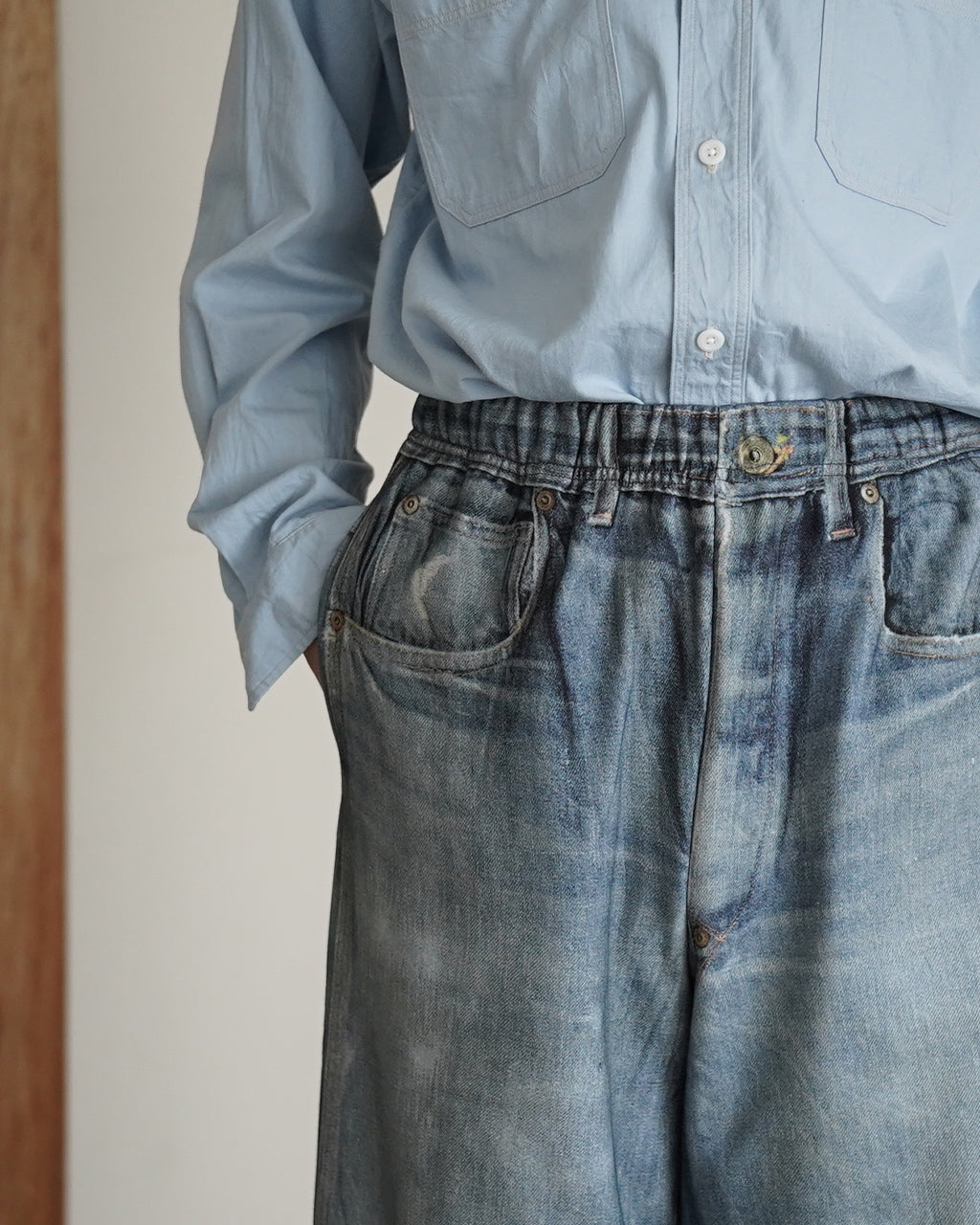 Trompe l'oeil Denim Sweat Pants 26-1303