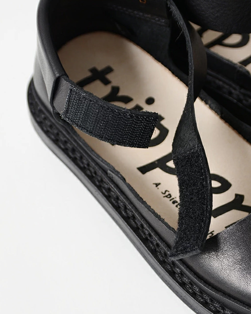 \早得24時間限定ポイント10倍/trippen トリッペン バレリーナシューズ Fringe f (black-waw) フリンジ アンクルストラップ ベルクロストラップ レザーシューズ FRINGE-WAW251【送料無料】
