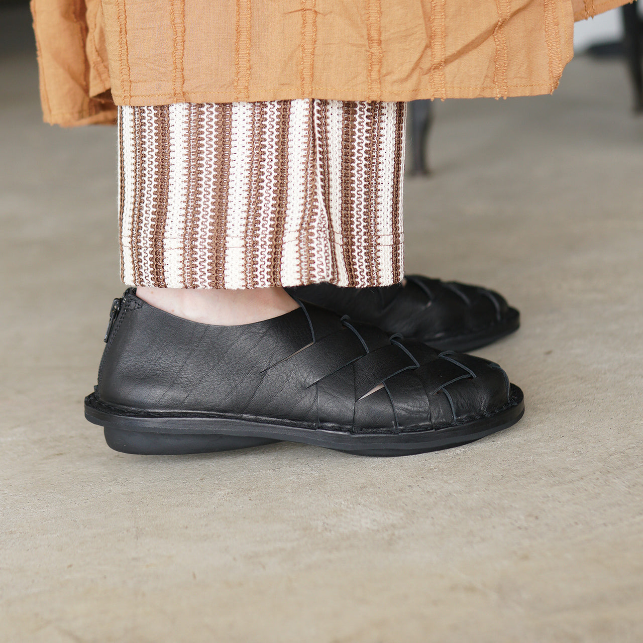 \早得24時間限定ポイント10倍/トリッペン trippen レザーメッシュシューズ Push f プッシュ イントレチャート 編み込み バックジップ シューズ 靴 PUSH-WAW251 PUSH-ICE251 【送料無料】