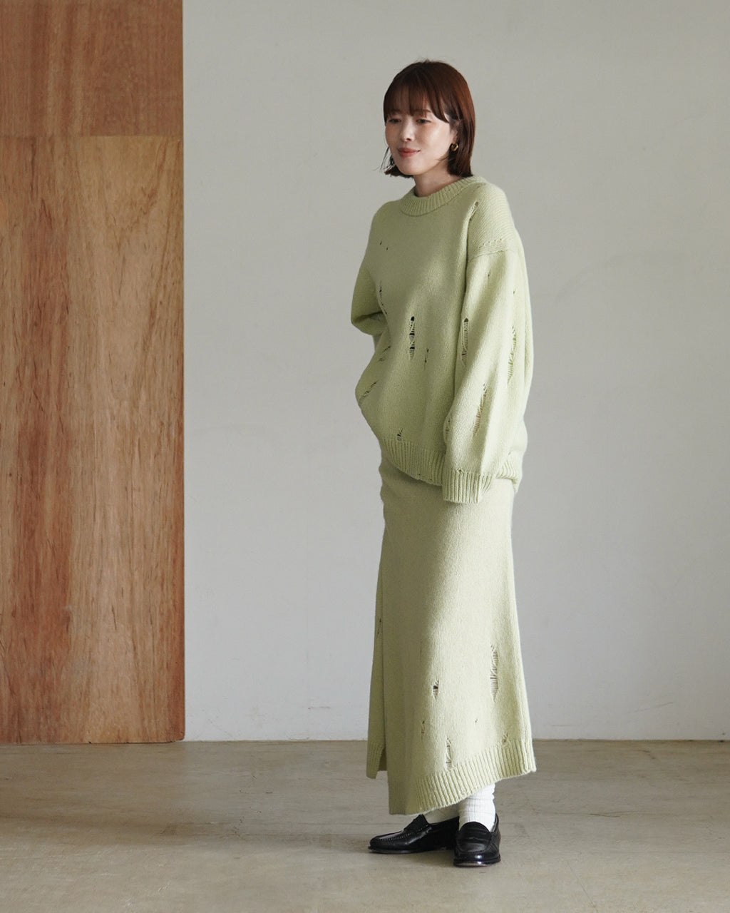 royal baby alpaca damage pattern-knit P/O WXFL-UW130