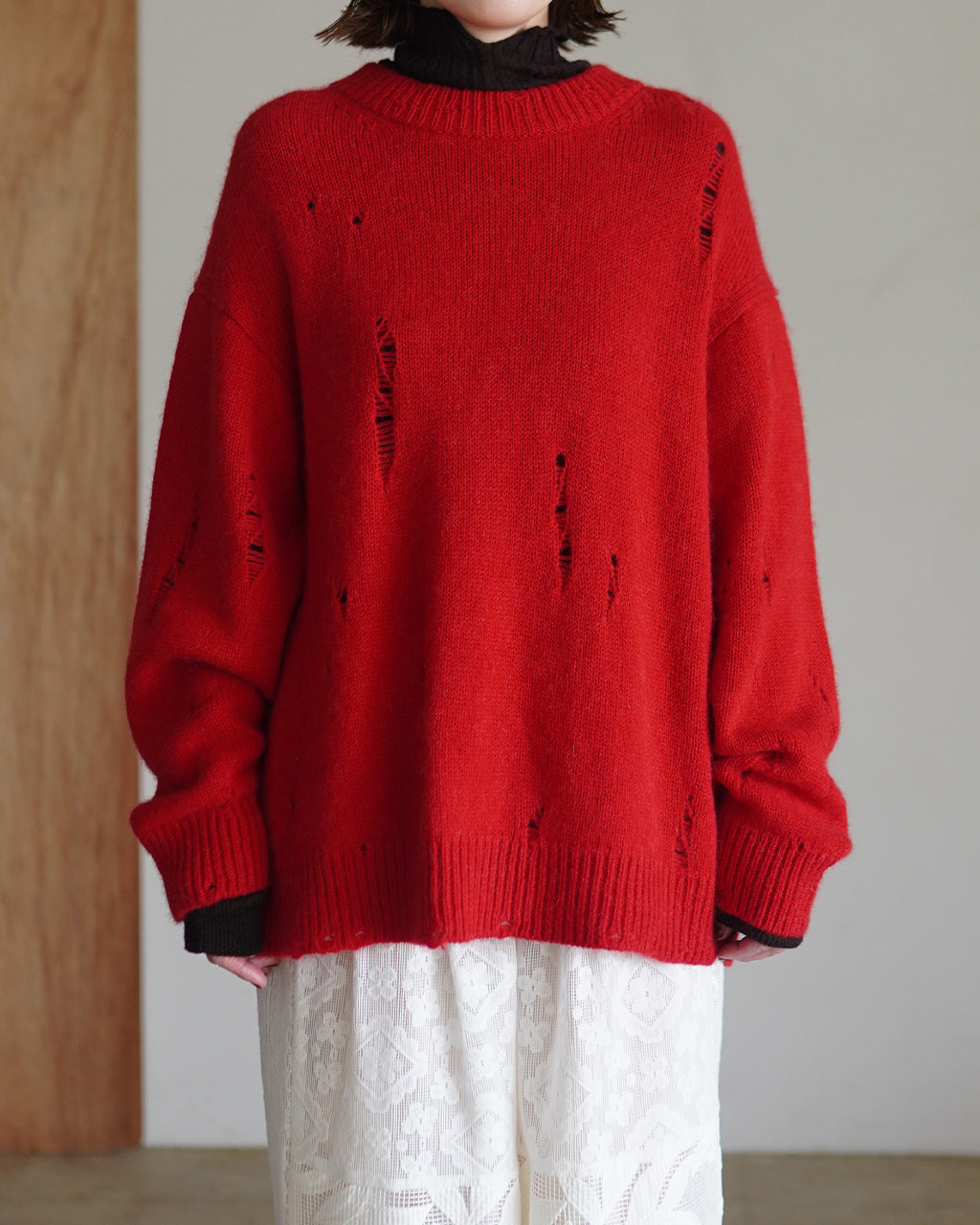 royal baby alpaca damage pattern-knit P/O WXFL-UW130