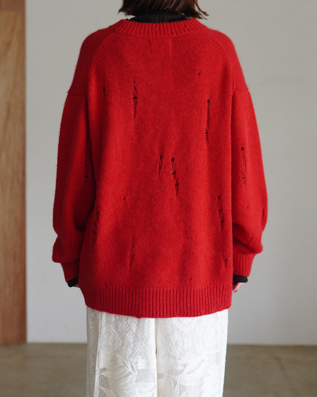 royal baby alpaca damage pattern-knit P/O WXFL-UW130