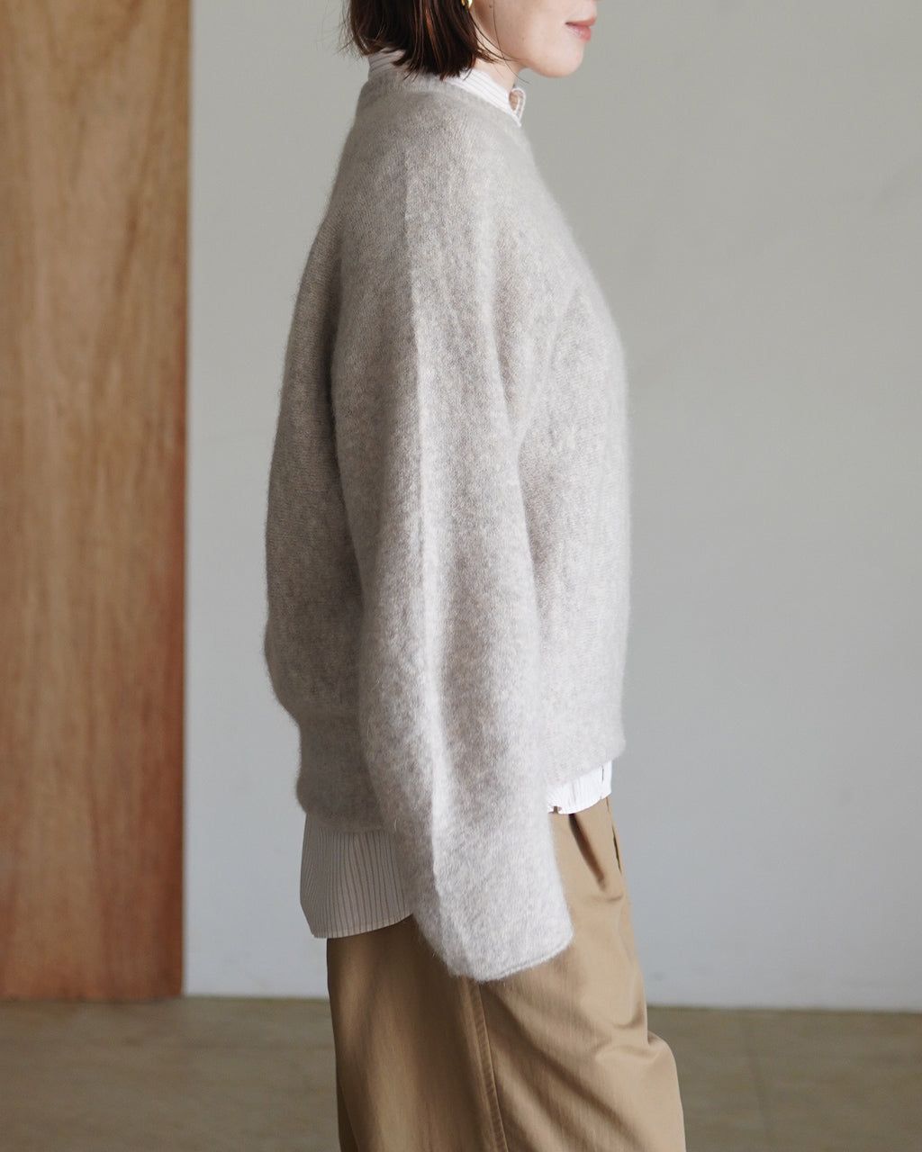 stretch superkid mohair crew-neck P/O WXFL-UW133
