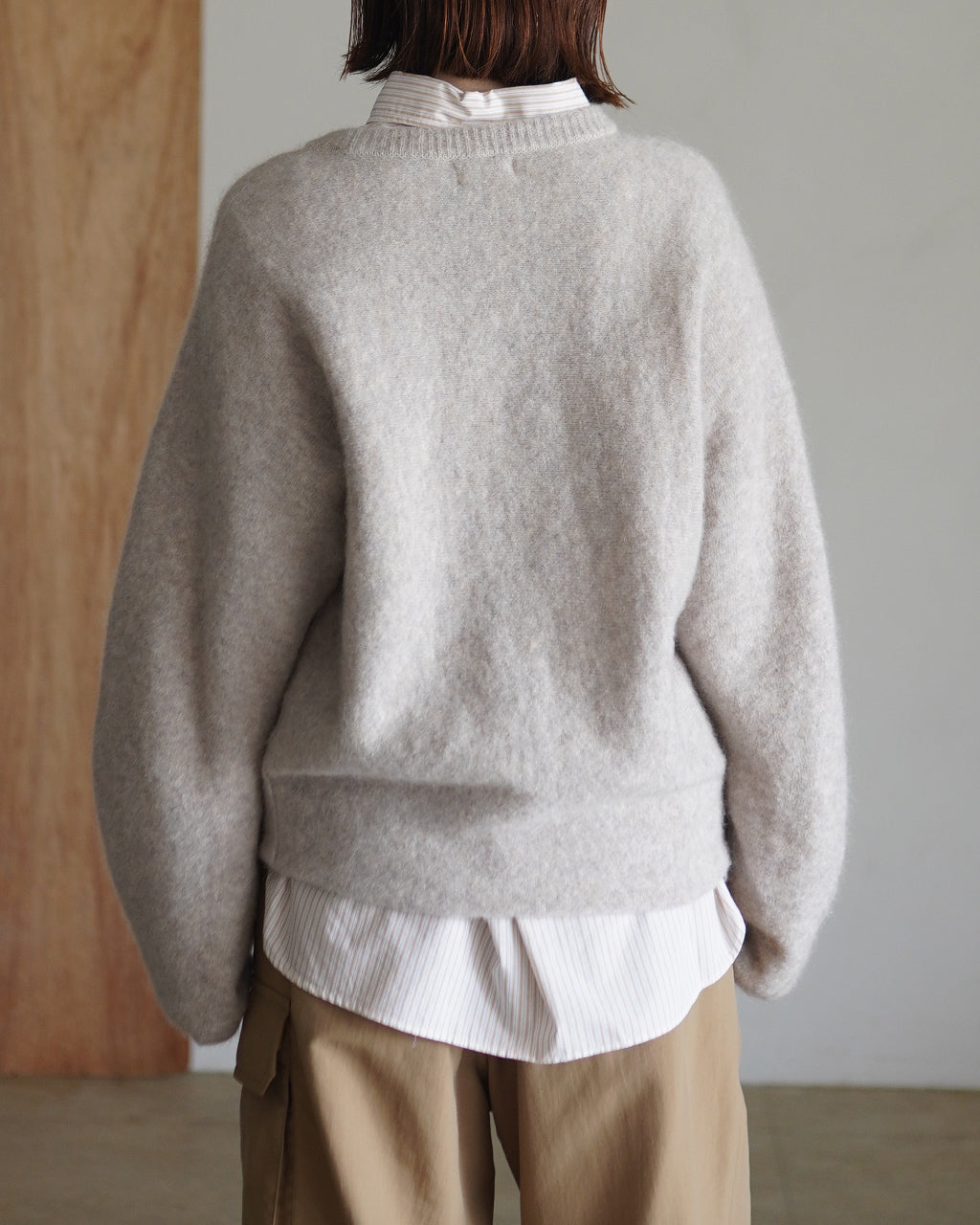 stretch superkid mohair crew-neck P/O WXFL-UW133