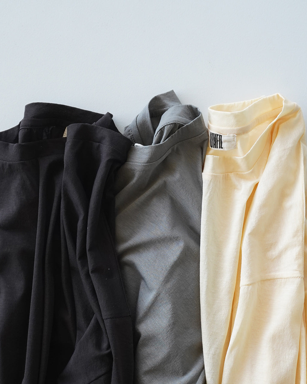 twisted cotton sheer jersey long sleeve Tee WXSP-UW121