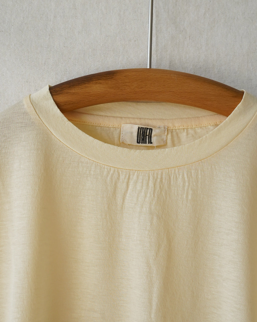 twisted cotton sheer jersey long sleeve Tee WXSP-UW121