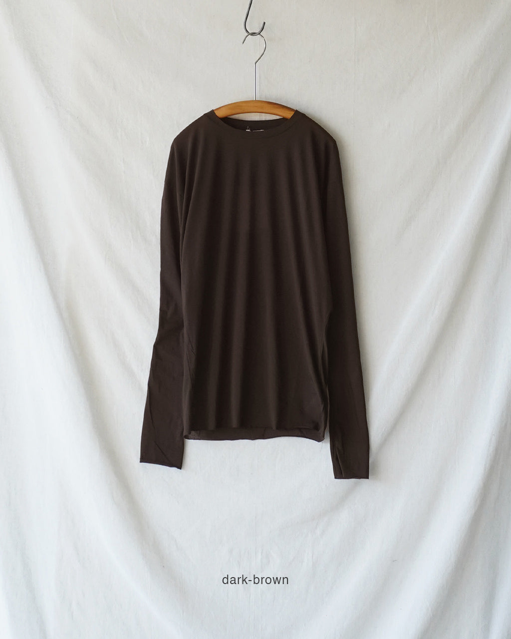 twisted cotton sheer jersey long sleeve Tee WXSP-UW121