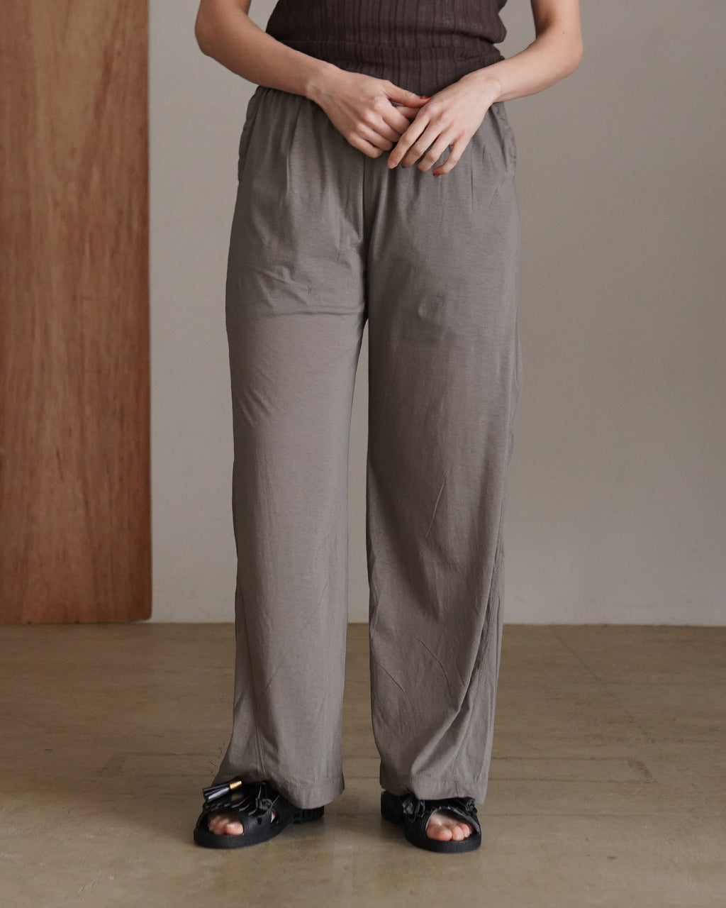 twisted cotton sheer jersey wide pants WXSP-UW123