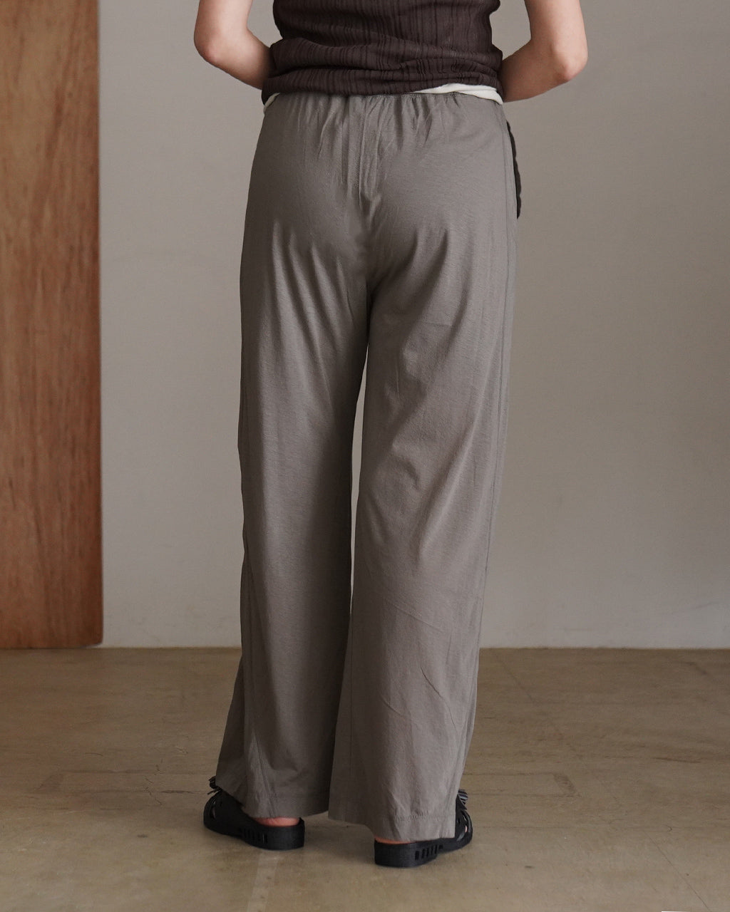 twisted cotton sheer jersey wide pants WXSP-UW123