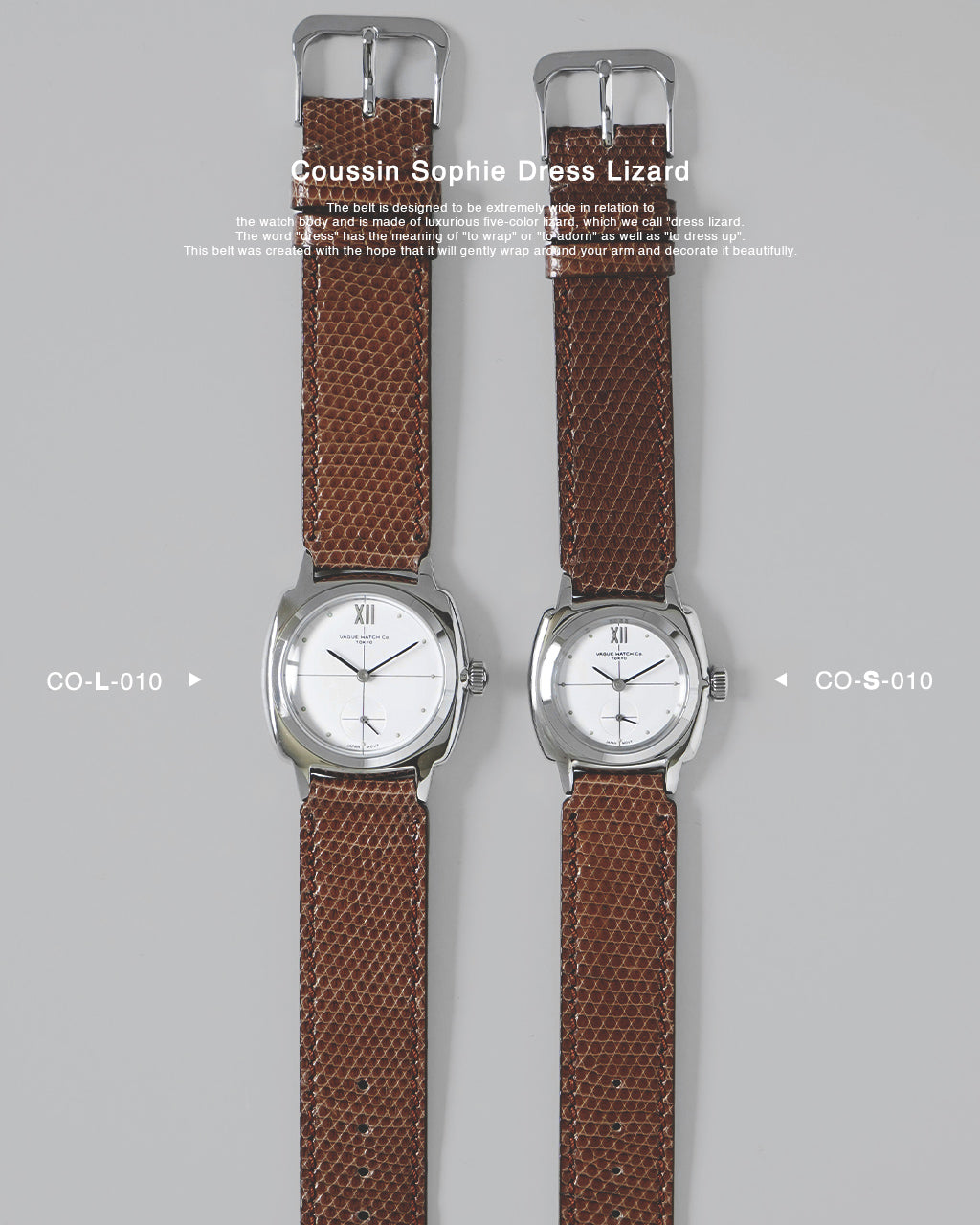 VAGUE WATCH Co. ヴァーグウォッチカンパニー 腕時計 Coussin Sophie Dress Lizard 1920年代 アンティーク風 リザードベルト CO-010-SS【送料無料】【クーポン対象外】