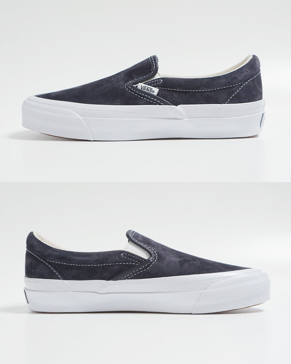 VANS 밴즈 PREMIUM 클래식 슬리폰 98 피그 스웨이드 스니커 Lx Classic Slip-On 98 로우 컷 스케이트 보드 슈즈 신발 VN000D5AEPW【무료우송】