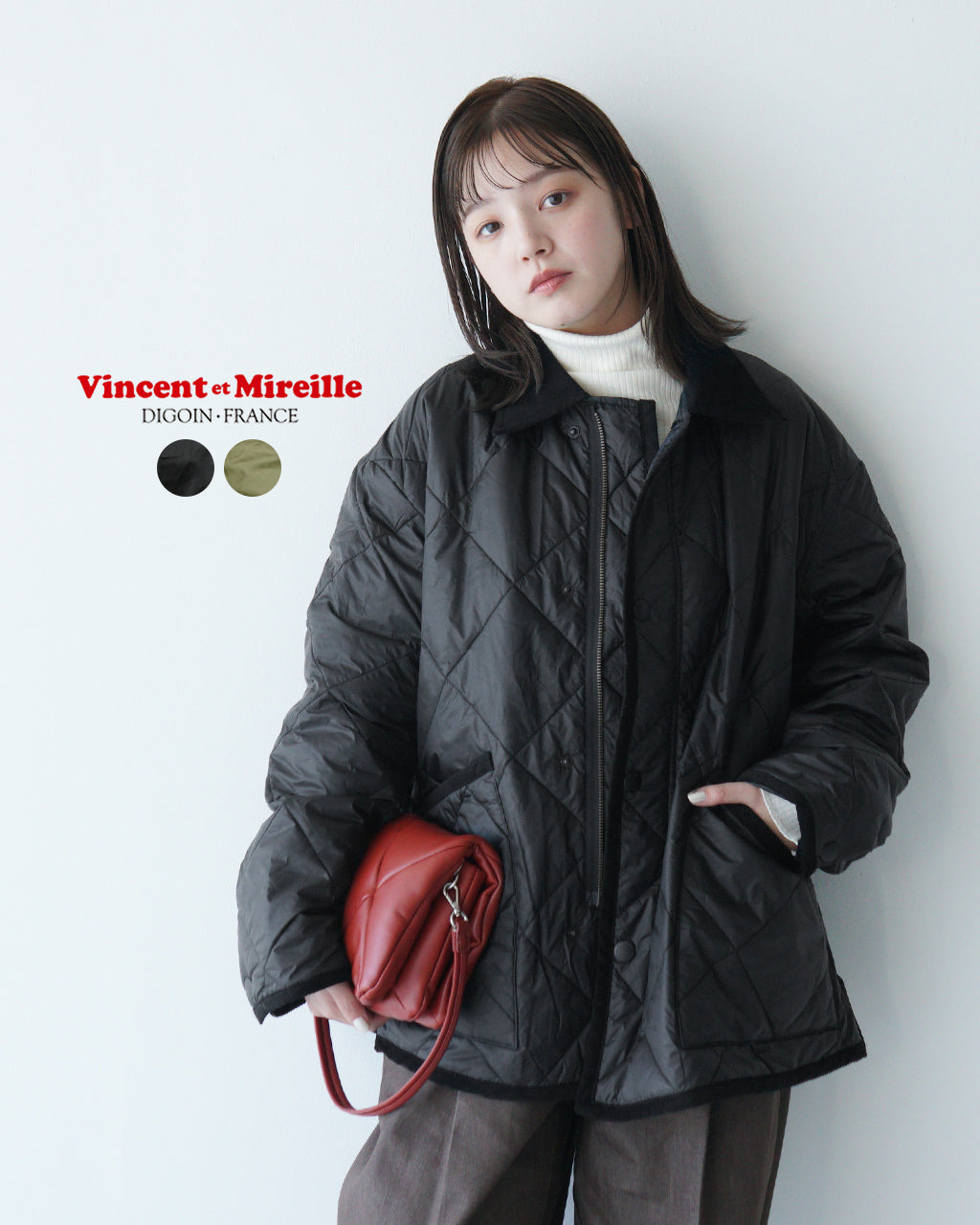 VINCENT ET MIREILLE ヴァンソンエミレイユ アウター キルティングジャケット RIDING JACKET VM242DQ2