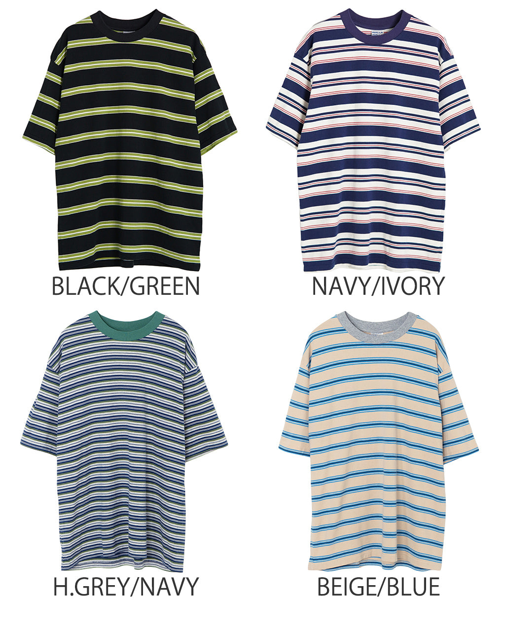 【SALE!30%OFF】WALLA WALLA SPORT ワラワラスポーツ 半袖 ストライプTシャツ S/S STRIPE TEE カットソー ショートスリーブ クルーネック 040064 レトロ ボーダー レイヤード