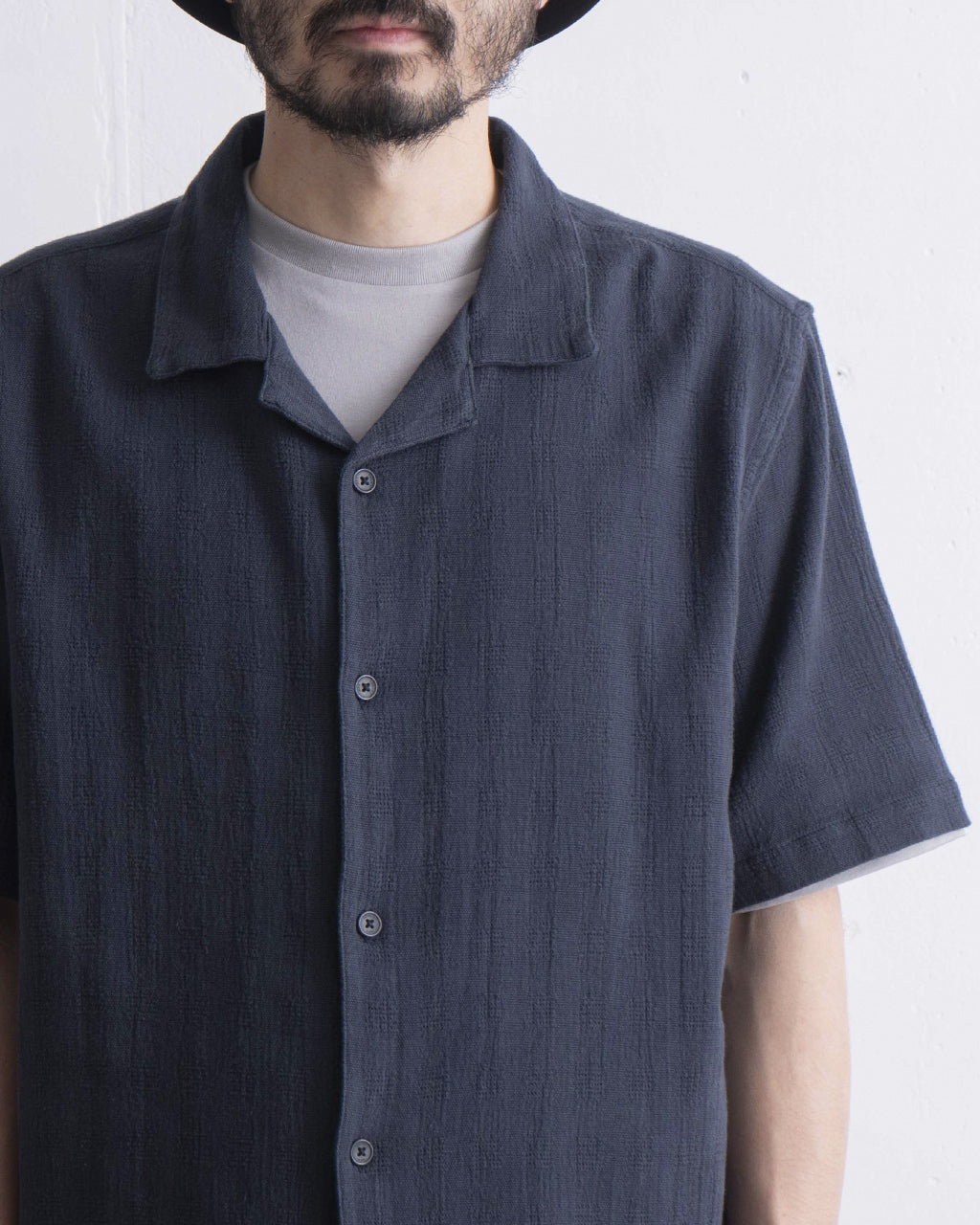 wax london ワックスロンドン ディドコット ショートスリーブ シャツ メンズ DIDCOT SS SHIRT OPEN WEAVE GRID 【送料無料】 正規取扱店