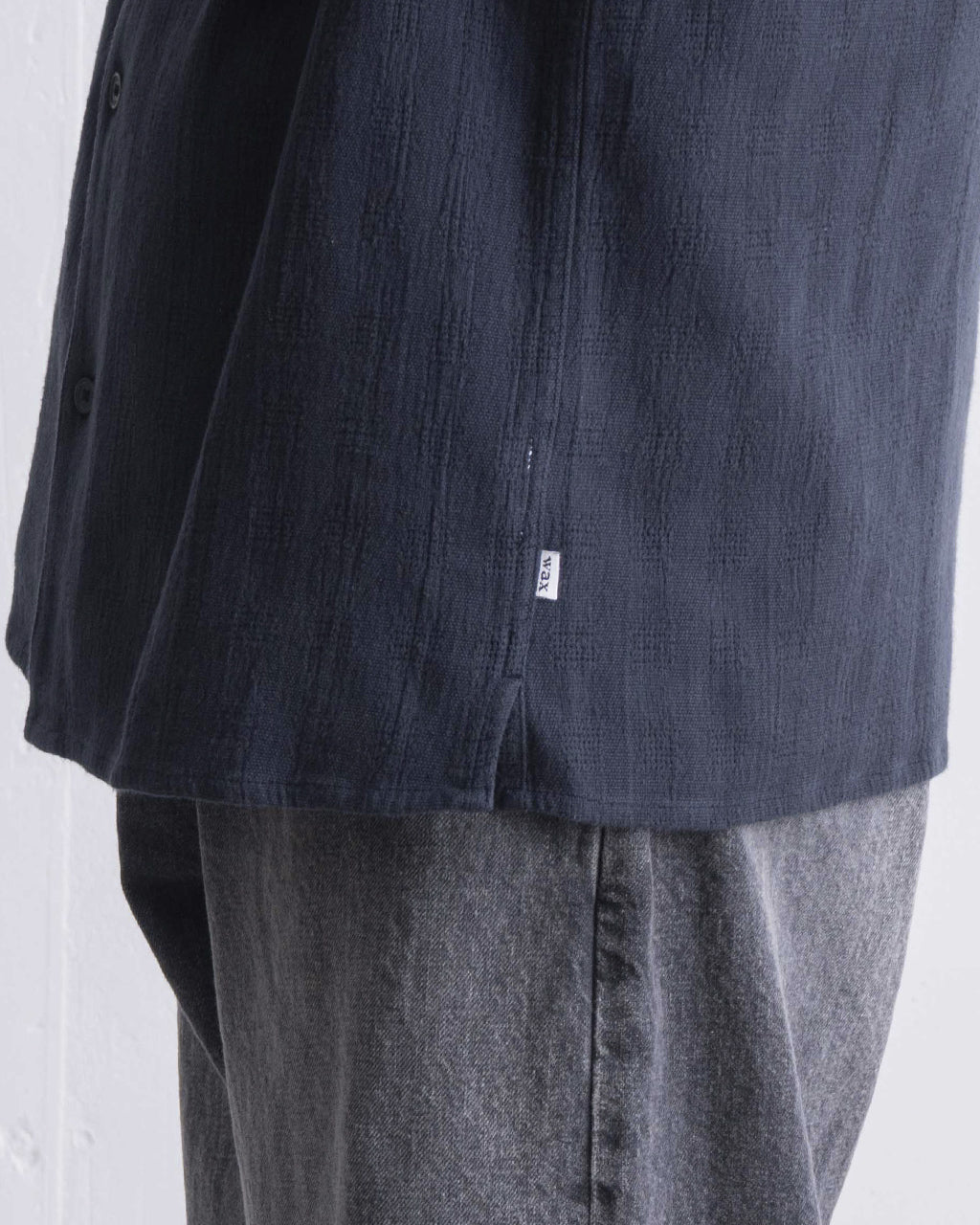 wax london ワックスロンドン ディドコット ショートスリーブ シャツ メンズ DIDCOT SS SHIRT OPEN WEAVE GRID 【送料無料】 正規取扱店