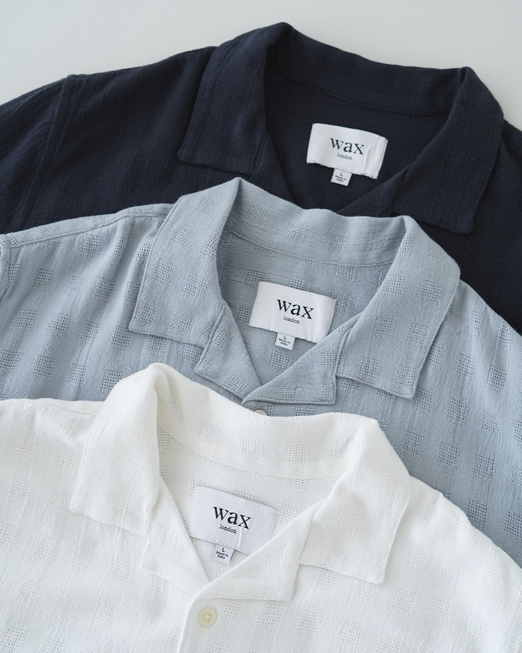 wax london ワックスロンドン ディドコット ショートスリーブ シャツ メンズ DIDCOT SS SHIRT OPEN WEAVE GRID 【送料無料】 正規取扱店