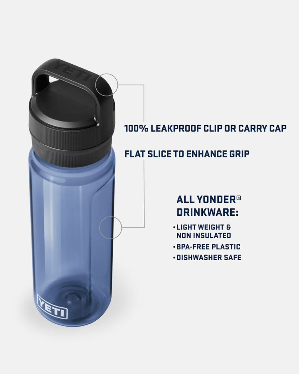 YETI イエティ YONDER 750ml WATER BOTTLE WITH CHUG CAP ヨンダー 25oz ウォーターボトル (チャグキャップ付き) 21071220000 21071220001 21071220002 21071220003 食洗機対応 正規代理店