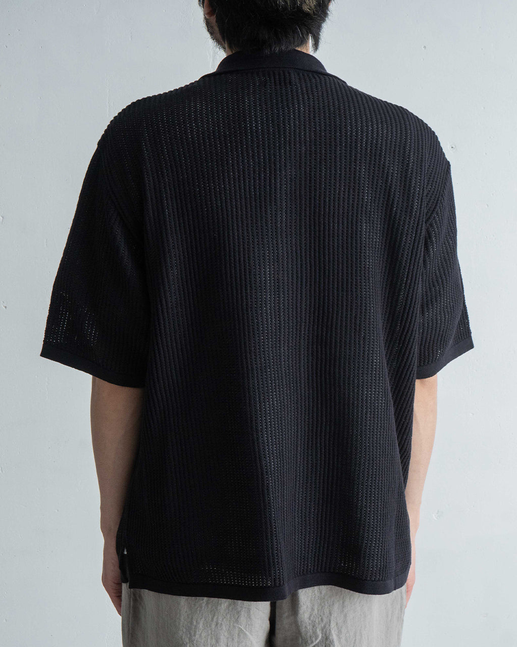 Yonetomi ヨネトミ 半袖ニット シャツ カーディガン コットン 透かし編み シースルー COTTON SUKASHI KNIT S/T 95-252-032【送料無料】