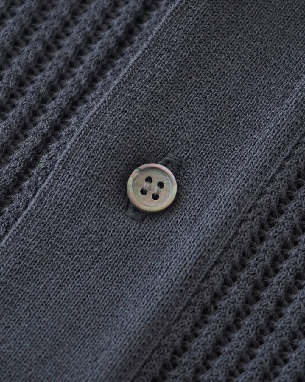Yonetomi ヨネトミ 半袖ニット シャツ カーディガン コットン 透かし編み シースルー COTTON SUKASHI KNIT S/T 95-252-032【送料無料】
