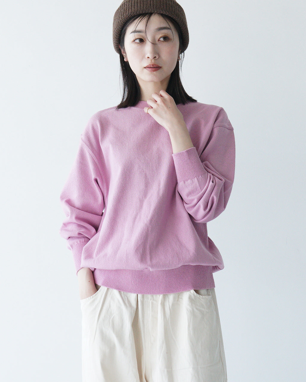 【アウトレット!30%OFF】Yonetomi ヨネトミ ウェーブコットンニット WAVE COTTON KNIT P/O (SOLID) プルオーバー セーター 95-252-010【送料無料】