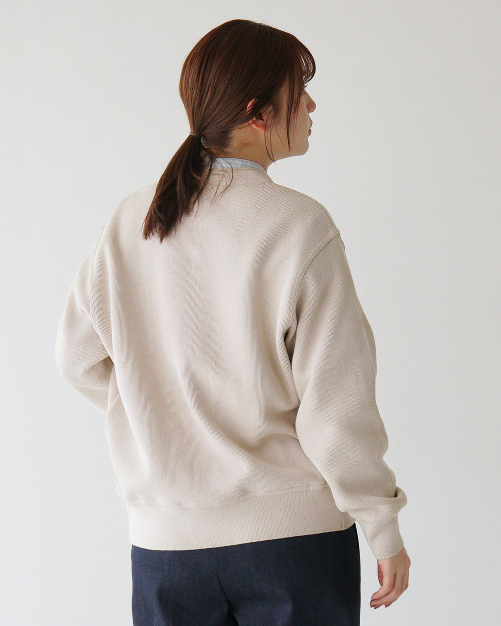 【SALE!30%OFF】Yonetomi NEW BASIC ギマコットン ニットカーディガン Vネック GIMA COTTON KNIT CARDIGAN 95-252-019