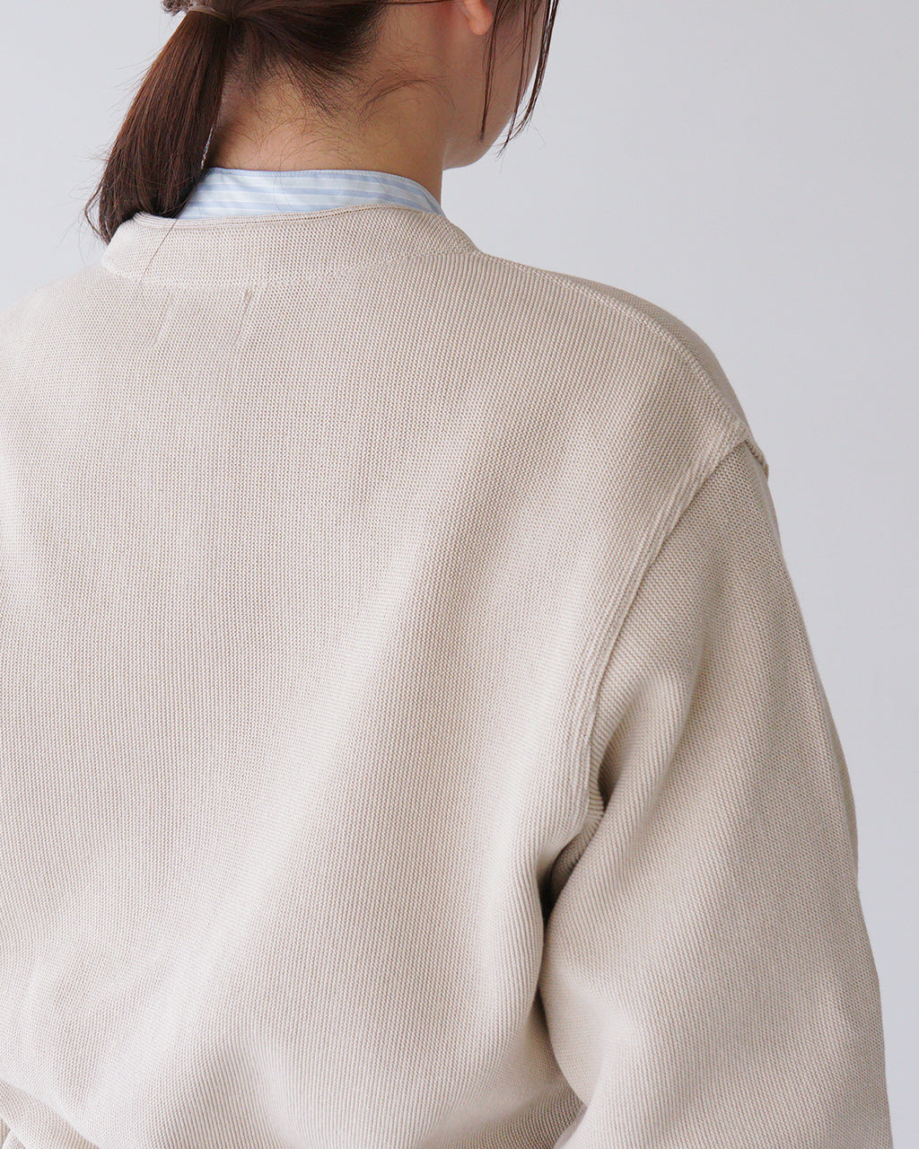 【SALE!30%OFF】Yonetomi NEW BASIC ギマコットン ニットカーディガン Vネック GIMA COTTON KNIT CARDIGAN 95-252-019