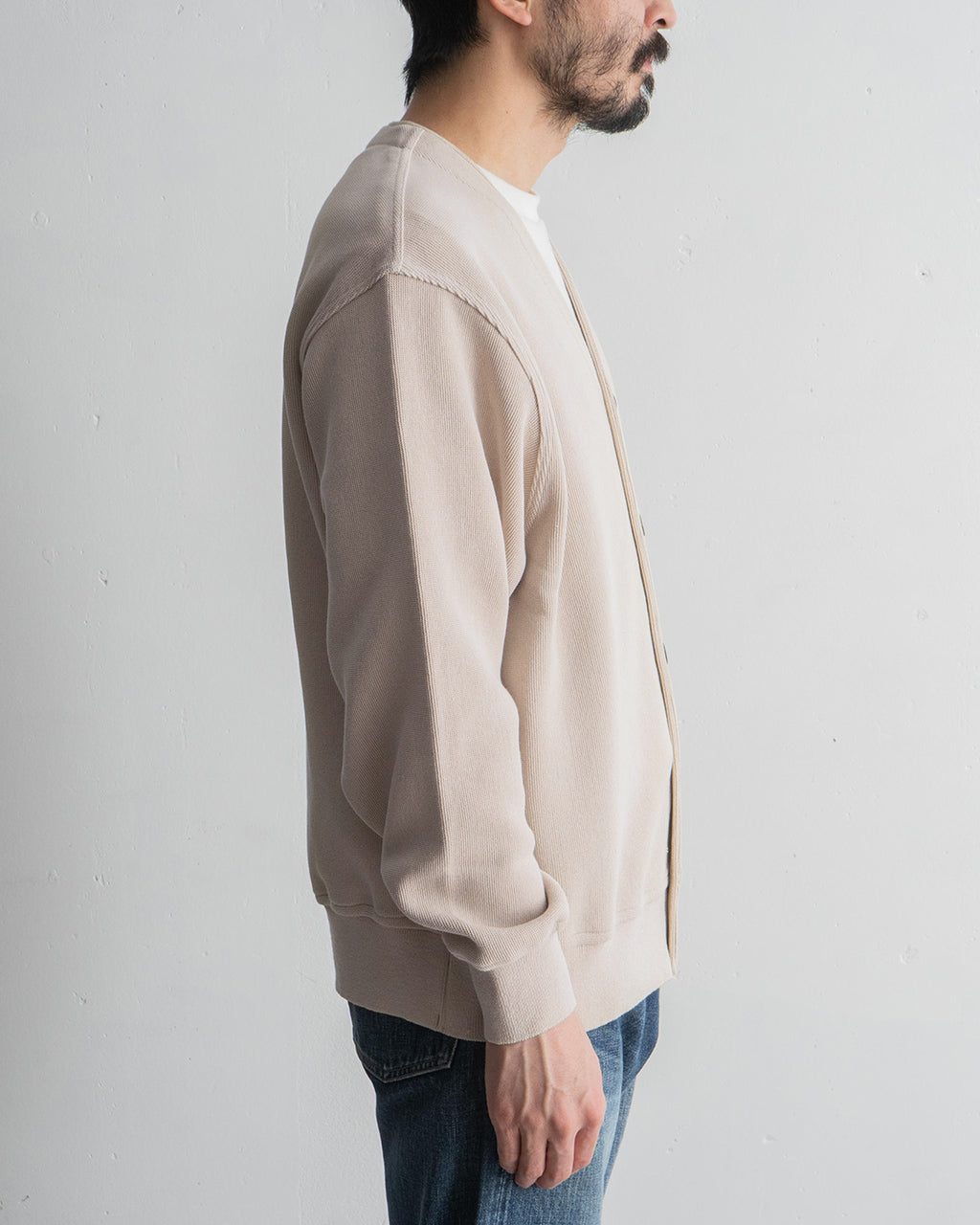 【SALE!30%OFF】Yonetomi NEW BASIC ギマコットン ニットカーディガン Vネック GIMA COTTON KNIT CARDIGAN 95-252-019