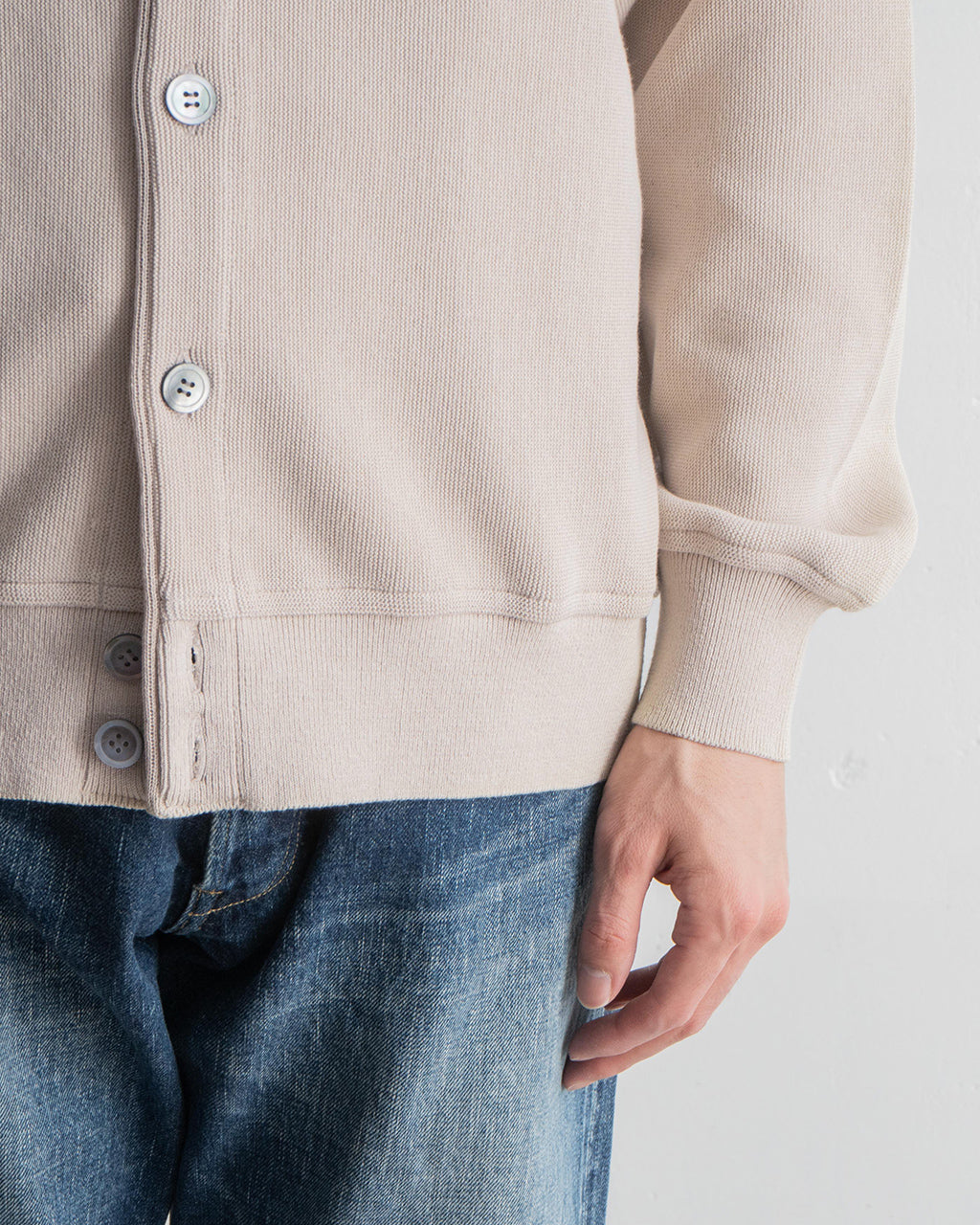 【SALE!30%OFF】Yonetomi NEW BASIC ギマコットン ニットカーディガン Vネック GIMA COTTON KNIT CARDIGAN 95-252-019