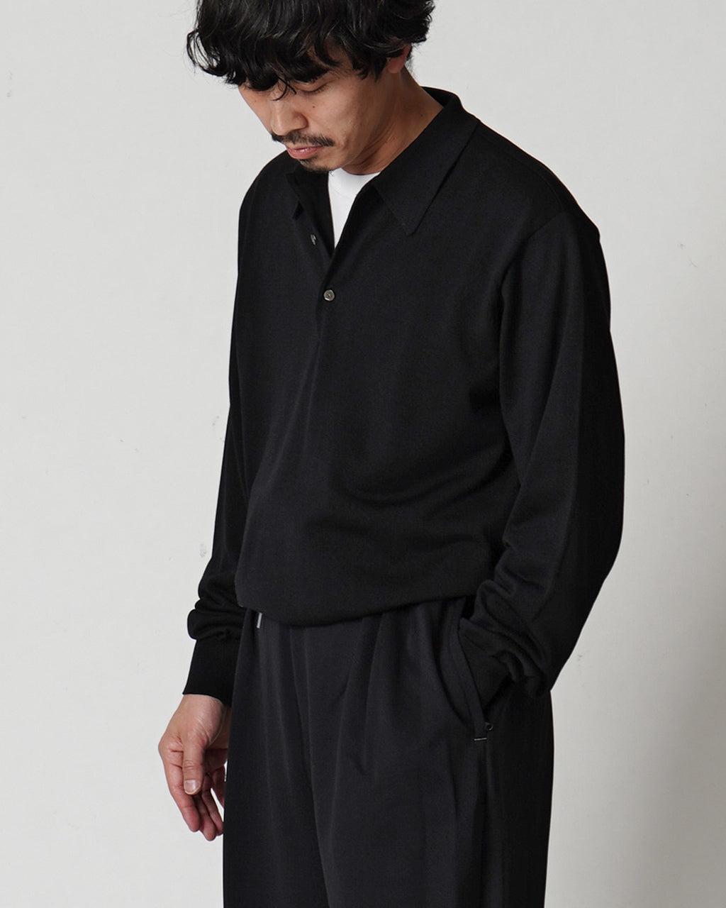 【SALE!30%OFF】ヨネトミ シルク ニット プルオーバー SILK KNIT P/L ポロ 95-244-008