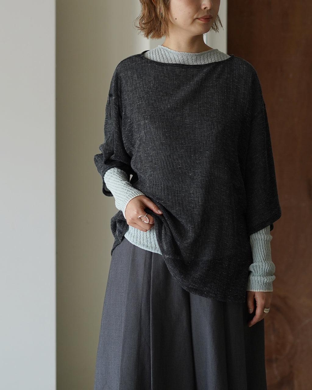 【先行予約】【2026年3月下旬頃入荷予定】LINEN MIX JACQUARD BIG-T YL26-T001