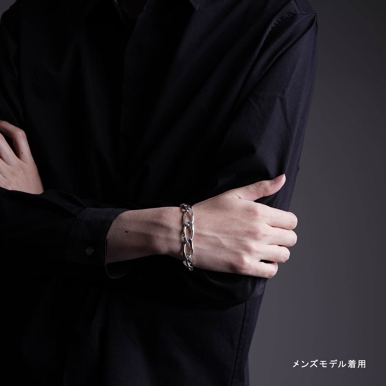 シームレス カーブ リンク ブレスレット SEAMLESS CURB LINK BRACE シルバー925 アクセサリー 21AW-SCB06