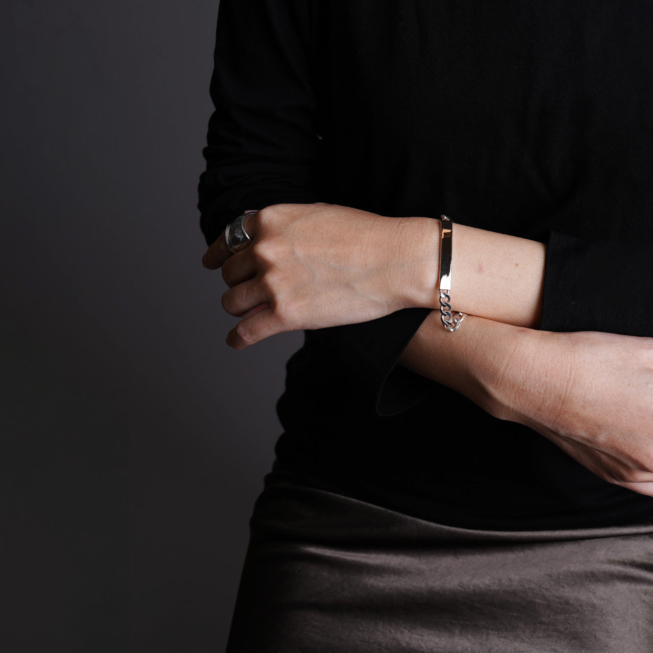 ブレスレット ID BRACERET L 9K ゴールド シルバー925 アクセサリー 22AW023G