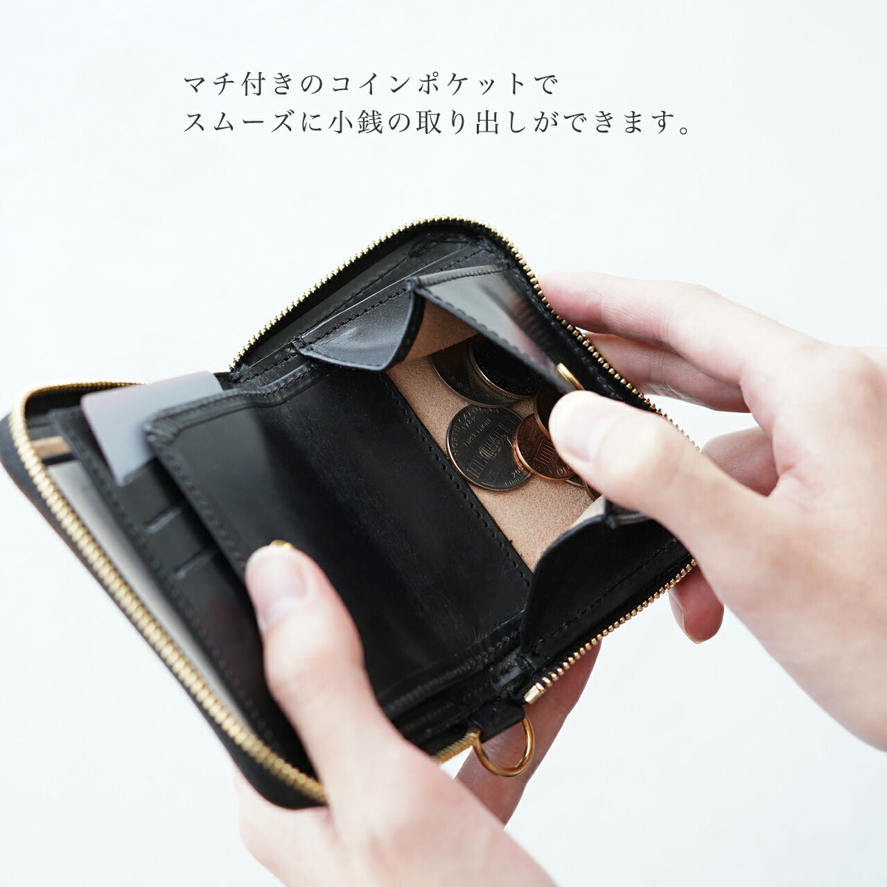 GLENROYAL 글렌 로얄 2 접는 지갑 레이디스 맨즈 브라이들 레더 지퍼 컴팩트 무지 03-5866 GLENROYAL ZIP AROUNDS SMALL WALLET 【무료우송】【쿠폰 대상외】