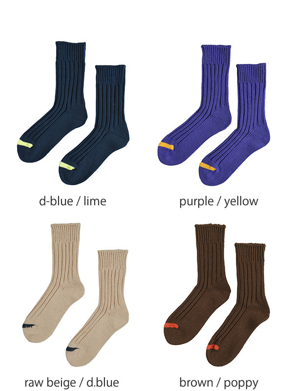 CHUNKY RIBBED CREW SOCKS R1398 【メール便可】