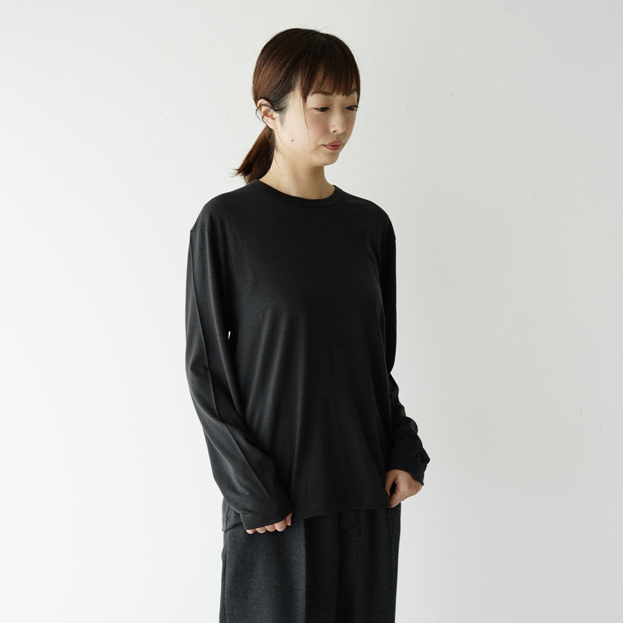 1907 ウール ロング スリーブ Tシャツ wool long sleeve T-shirt ウォッシャブル MK22009【送料無料】