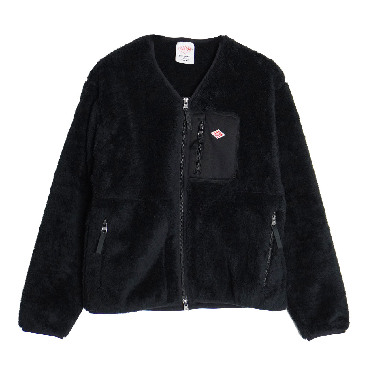 DANTON ダントン ハイ パイル ジャケット High PILE Jacket Vネック フリースジャケット DT-A0358HPF【クーポン対象外】 Black 38 ブルゾン/ジャケット 新品 in