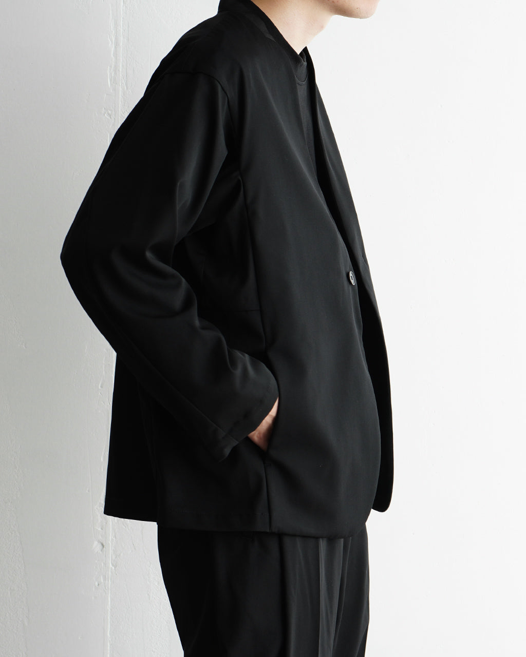 【SALE！40%OFF】AFTERHOURS アフターアワーズ カラーレス ジャケット COLLARLESS JACKET A005-D2JK