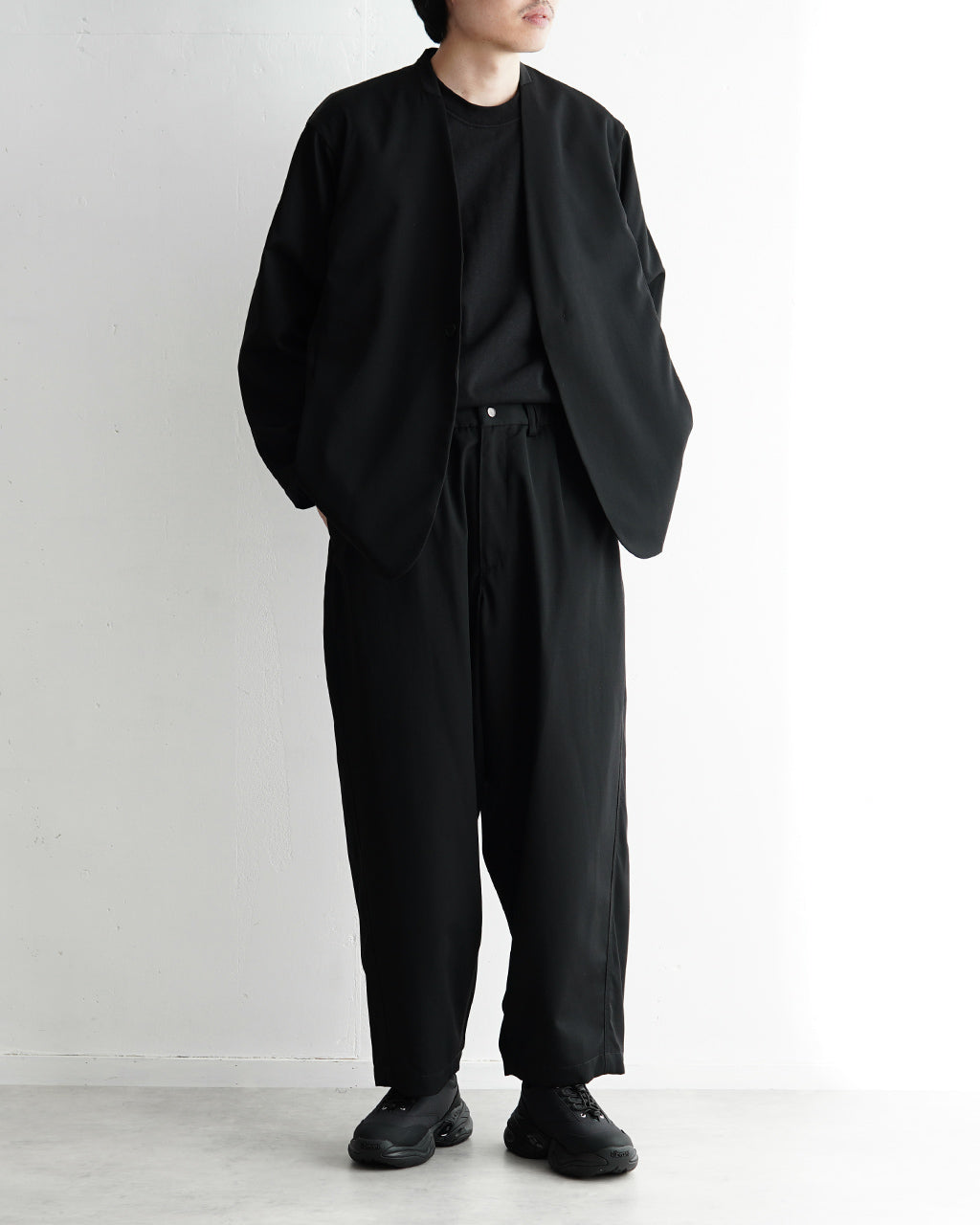 【SALE！40%OFF】AFTERHOURS アフターアワーズ カラーレス ジャケット COLLARLESS JACKET A005-D2JK