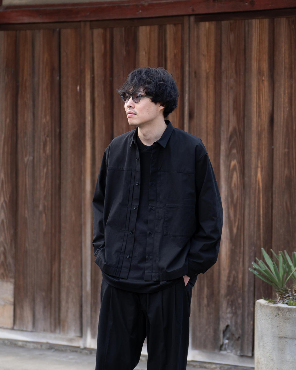 AFTERHOURS アフターアワーズ プリーツ ブルゾン PLEATED BLOUSON A006-E1BL 4499【送料無料】